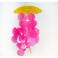 Sedef Rüzgar Çanı.tekli 8" Sarı&pembe