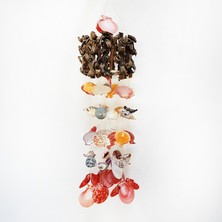 Ağaç Örme Halkalı Renkli Kabuklu Sarkaç