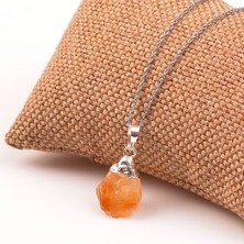 Taş Sandığı Ham Sitrin Taşı Kolye