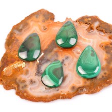 Taş Sandığı Malakit Taşı Kabaşon - Damla Şeklinde