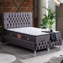 Setay Roma Tek Kişilik Baza Başlık Real Pedli Yatak Seti - Antrasit