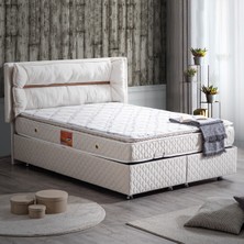 Setay Barselona Çift Kişilik Baza Başlık Real Pedli Yatak Seti, Krem