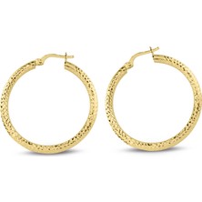 Lilarote Fantezi Halka Altın Küpe