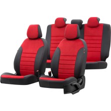 Otom Seat Altea Xl 2004-2015 Özel Üretim Koltuk Kılıfı London Design Kırmızı - Siyah