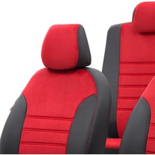 Otom Toyota Corolla 2013-2018 Özel Üretim Koltuk Kılıfı London Design Kırmızı - Siyah