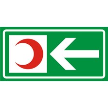 İzmir Serigrafi Revir (Sol) Galvaniz Uyarı Levhası 17 x 35 cm