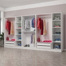 Evim Kale 8 Kapaklı Aynalı 4Ç Dolap - Pera Ceviz