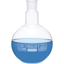 Isolab Dibi Düz Şilifli Balon Şilifli Boyun Şeffaf Cam 50 ml Ns29/32