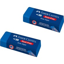 Faber-Castell Büyük Boy Sınav Silgisi 2'li Mavi Renk Temiz Silme Özelliği ile