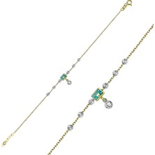 Lilarote Taş Figürlü Altın Bileklik