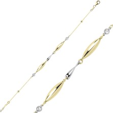 Lilarote Taşlı Hafif Altın Oval Tasarım Bileklik