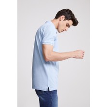 D's Damat Regular Fit Mavi Pike Dokulu T-Shirt