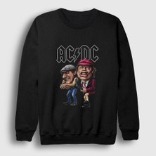 Presmono Unisex Siyah Brian and Angus AC/DC Sweatshirt
