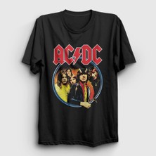 Presmono Unisex Siyah Highway To Hell Cover AC/DC T-Shirt