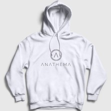 Presmono Unisex Beyaz A Anathema Kapüşonlu Sweatshirt