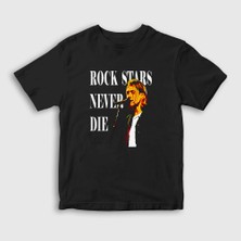 Presmono Unisex Çocuk Siyah Never Nirvana Kurt Cobain T-Shirt