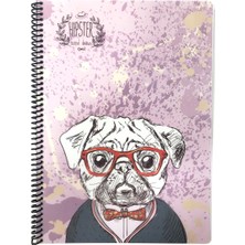 Fly Color Art Style Kareli Plastik Kapaklı Spiralli Defter