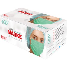 Soly Care Üç Katlı Lastikli Burun Telli Cerrahi Maske 100 Adet (50'li 2 Kutu) Beyaz