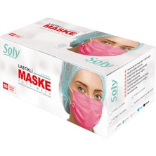 Soly Care Üç Katlı Lastikli Burun Telli Cerrahi Maske 100 Adet (50'li 2 Kutu) Pmebe