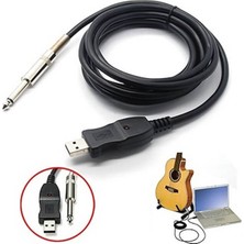 Wozlo USB Gitar Ses Link Kablosu Akustik Gitar Saz Bağlama Link Kablosu 3 Metre