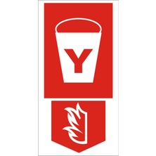 İzmir Serigrafi Yangın Kovası Galvaniz Uyarı Levhası 17 x 35 cm