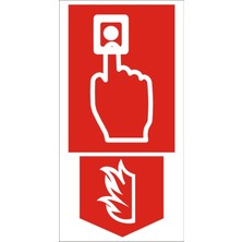 İzmir Serigrafi Yangın Alarm Düğmesi 2.6 mm PVC Uyarı Levhası 17 x 35 cm