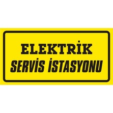 İzmir Serigrafi Elektrik Servis Istasyonu 2.6 mm PVC Uyarı Levhası 17 x 35 cm