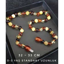 ipek kehribar Bebek Kolyesi Multicolor 4 Renk Orijinal Sertifikalı 0-3 Yaş Baltık Kehribar Kolye Diş