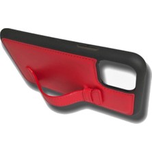 Elae Apple iPhone 12 Pro Max Deri Stand Özellikli Telefon Kılıfı Kırmızı