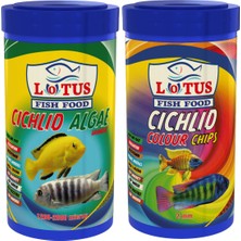 Lotus Cichlid Algae 250 ml + Cichlid Colour Chips 250 ml Balık Yemi