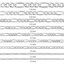 Gumush 2.8 mm Gümüş Figaro Zincir - 0.80 Mikron