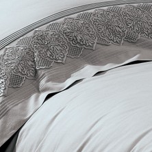 Nazik Home Rainbow Dantelli Pamuk Çift Kişilik Nevresim Takımı - 2 Adet Yüz Havlusu Hediyeli