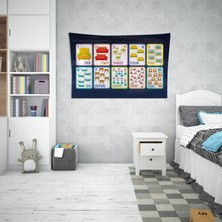 Vagonik Matematik Temalı Eğitici Çocuk Odası Duvar Örtüsü Halısı 140 x 100 cm