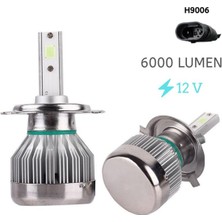 Space Led Far Ampulü - 9006 -3000LMX2 -30W - Buz Mavisi - 12V / LAAM704