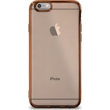 Kzy Apple iPhone 6s Kılıf Renkli Şeffaf Exclusive Silikon Kapak Gold