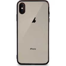 Kzy Apple iPhone Xs Max Kılıf Renkli Şeffaf Kamera Korumalı Exclusive Silikon Kapak Siyah