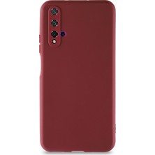 Kzy Huawei Nova 5t Kılıf Kamera Korumalı Premier Silikon Kapak Mürdüm