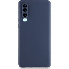 Kzy Huawei P30 Kılıf Kamera Korumalı Premier Silikon Kapak Lacivert