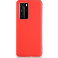Kzy Huawei P40 Pro Kılıf Kamera Korumalı Premier Silikon Kapak Kırmızı