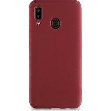 Kzy Samsung Galaxy A20 Kılıf Kamera Korumalı Premier Silikon Kapak Mürdüm