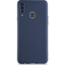 Kzy Samsung Galaxy A20S Kılıf Kamera Korumalı Premier Silikon Kapak Lacivert