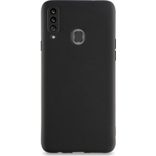 Kzy Samsung Galaxy A20S Kılıf Kamera Korumalı Premier Silikon Kapak Siyah