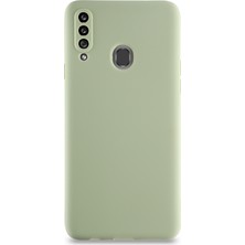 Kzy Samsung Galaxy A20S Kılıf Kamera Korumalı Premier Silikon Kapak Su Yeşili