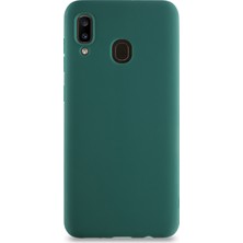 Kzy Samsung Galaxy A30 Kılıf Kamera Korumalı Premier Silikon Kapak Yeşil