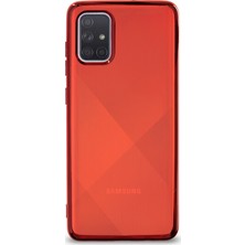 Kzy Samsung Galaxy A71 Kılıf Renkli Şeffaf Exclusive Silikon Kapak Kırmızı