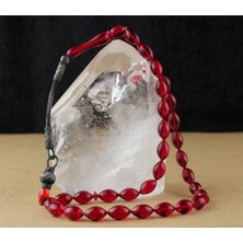 İnan Tesbih 1000 Ayar Kazaz Püsküllü Ateşi Kehribar Tesbih