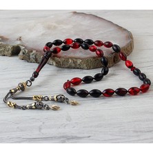 İnan Tesbih Rodaj Kaplama Gümüş Püsküllü Ateş Kehribar Tesbih