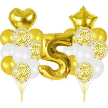 Parti Furyası 5  Yaş Gold  balon Seti