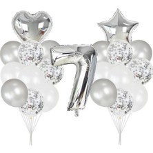 Parti Furyası 7 Yaş Gümüş balon Seti