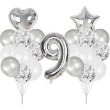 Parti Furyası 9 Yaş Gümüş balon Seti
